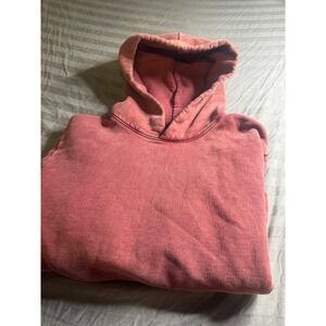 American Giant Pullover Hoodie Made in USA Sun Faded Red Clay Mens Small
